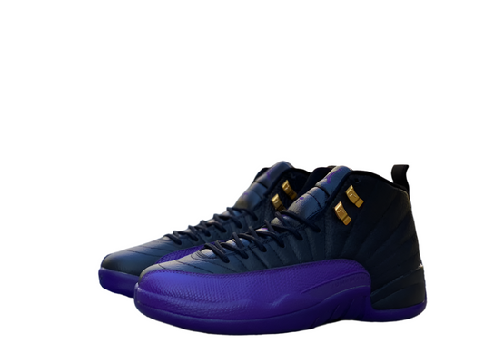 Jordan 12 Noir/Violet Terrain-Or Métallisé-Taxi