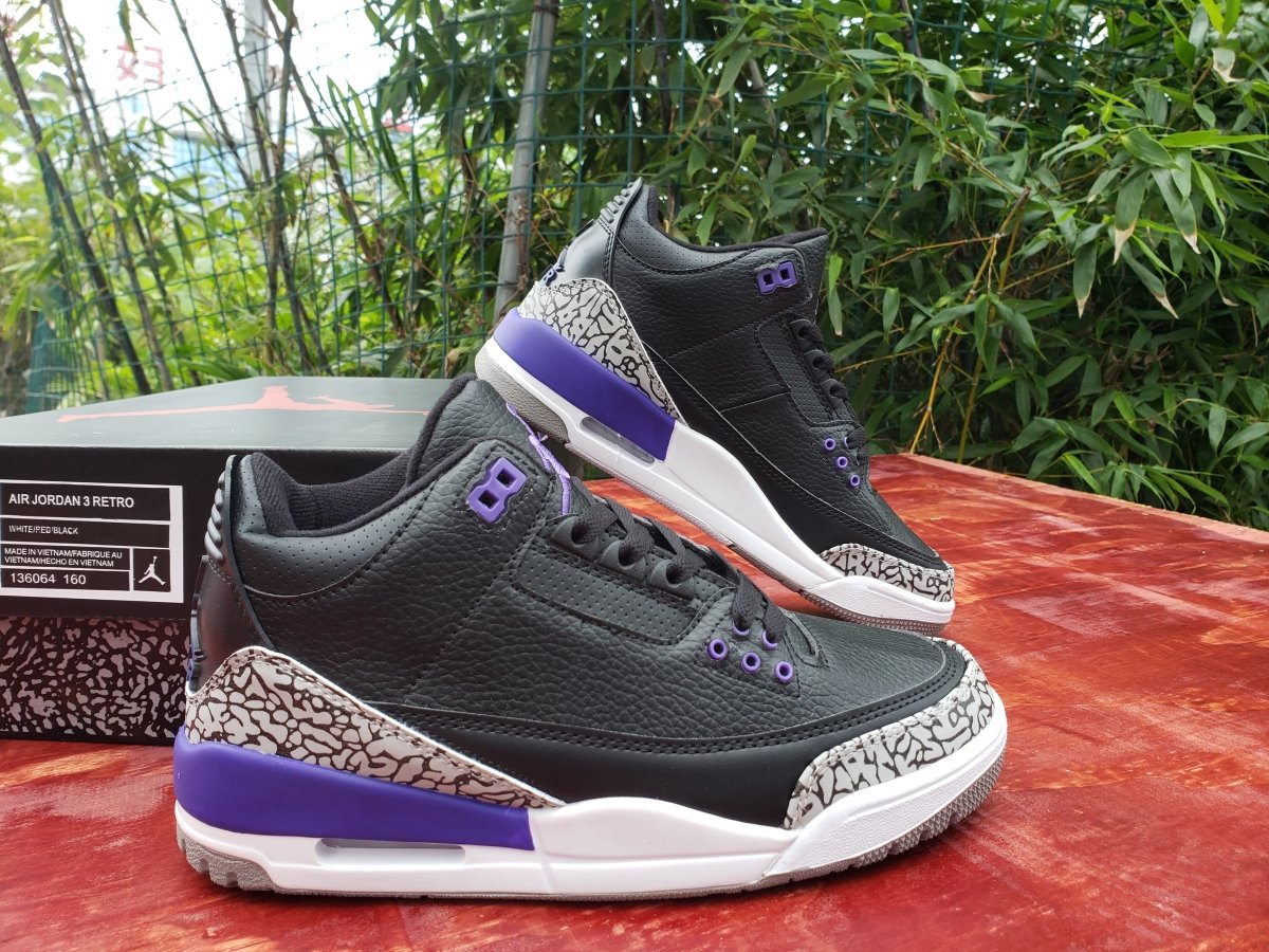JORDAN 3 RETRO x BLACK COURT VIOLET 