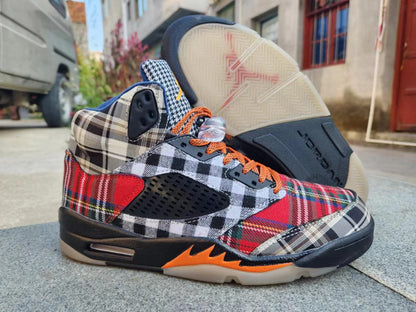 Jordan 5 à carreaux audacieux multicolores