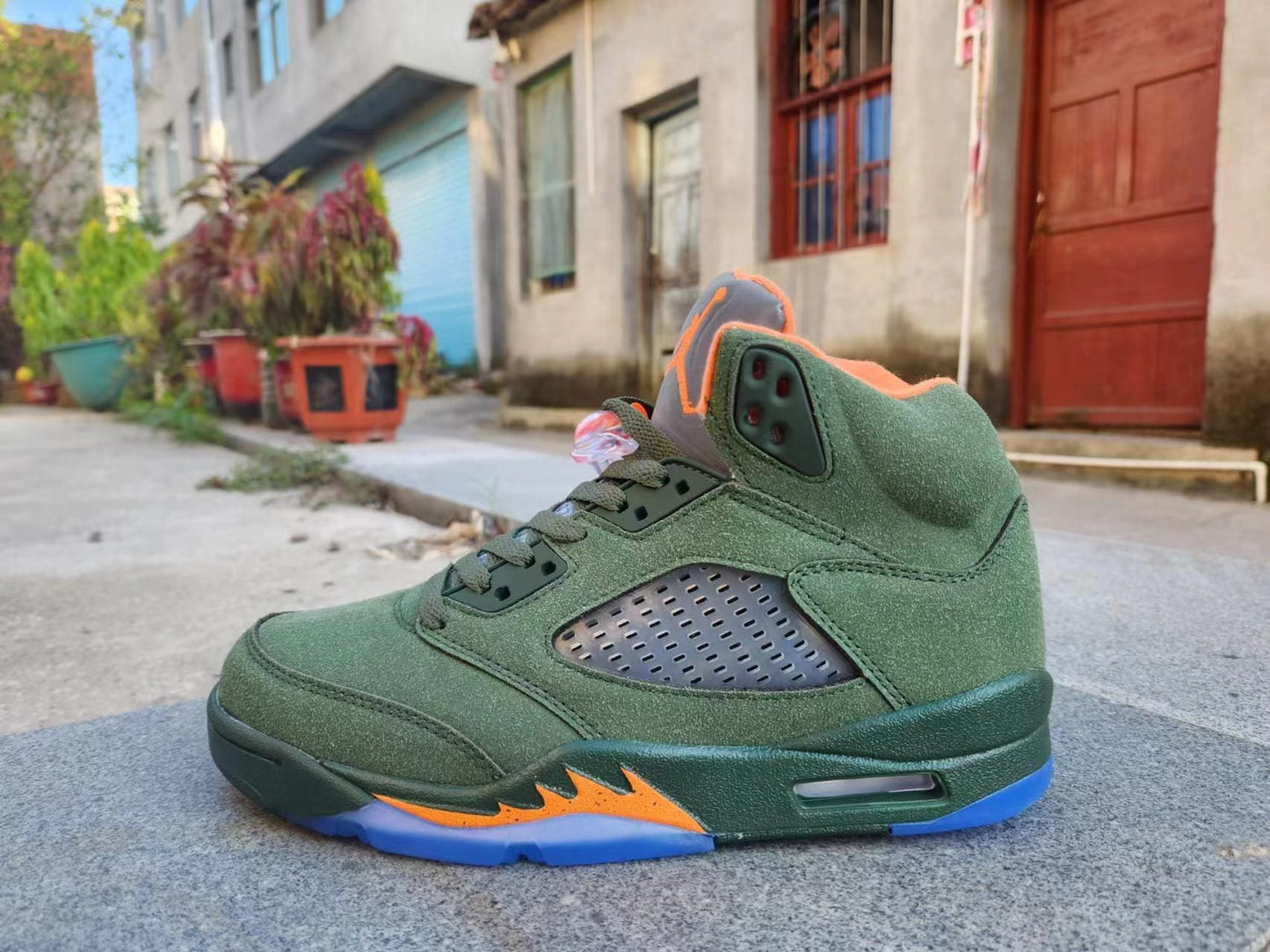 Jordan 5 vertes et oranges
