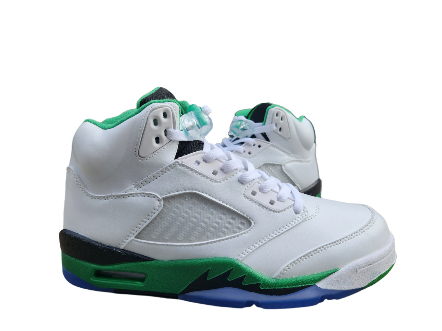 Jordan 5 blanches, vertes et noires