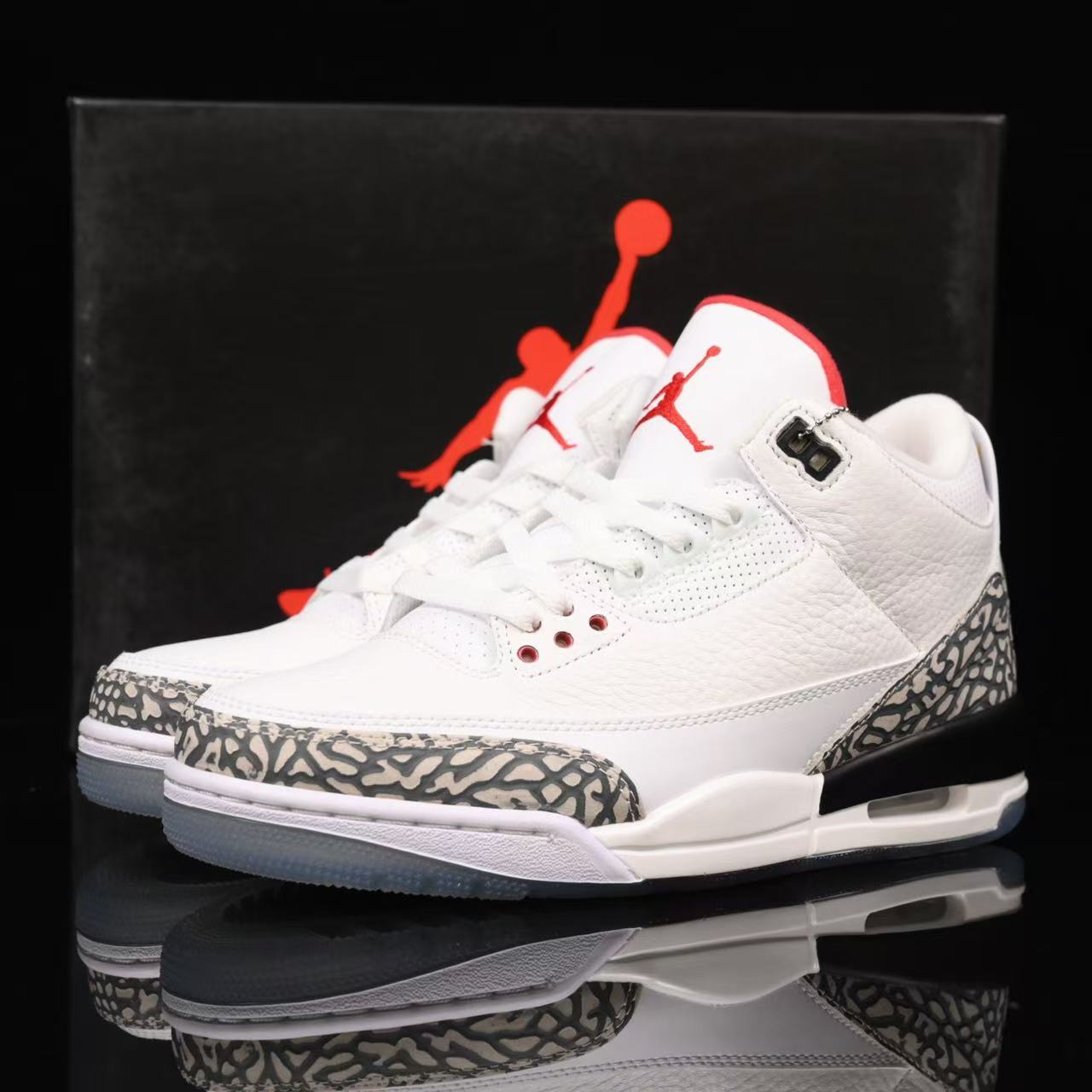AIR JORDAN 3 RETRO FREE THROW LINE WHITE CEMENT BLANC/NOIR 