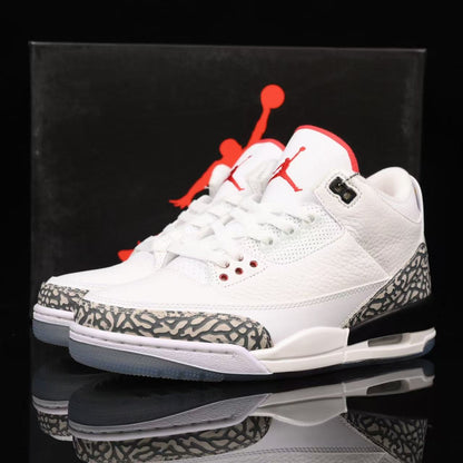 AIR JORDAN 3 RETRO FREE THROW LINE WHITE CEMENT BLANC/NOIR 