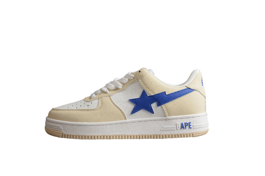 Baskets basses BAPE STA couleur crème et bleu