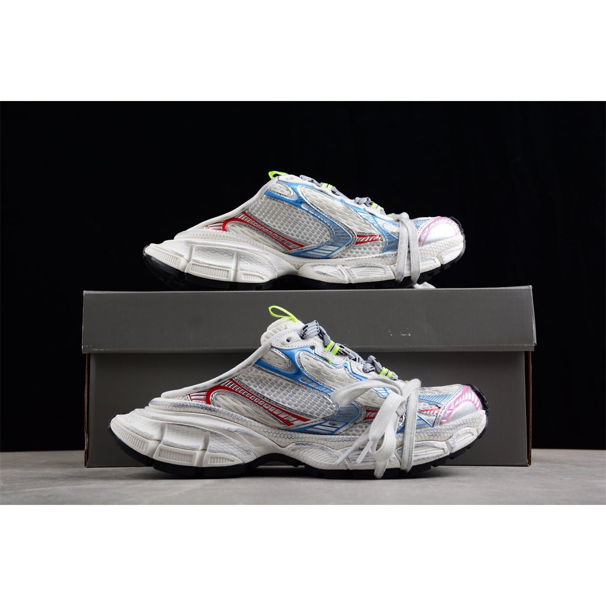 BALENCIAGA Mule 3XL x Beige Bleu Rouge