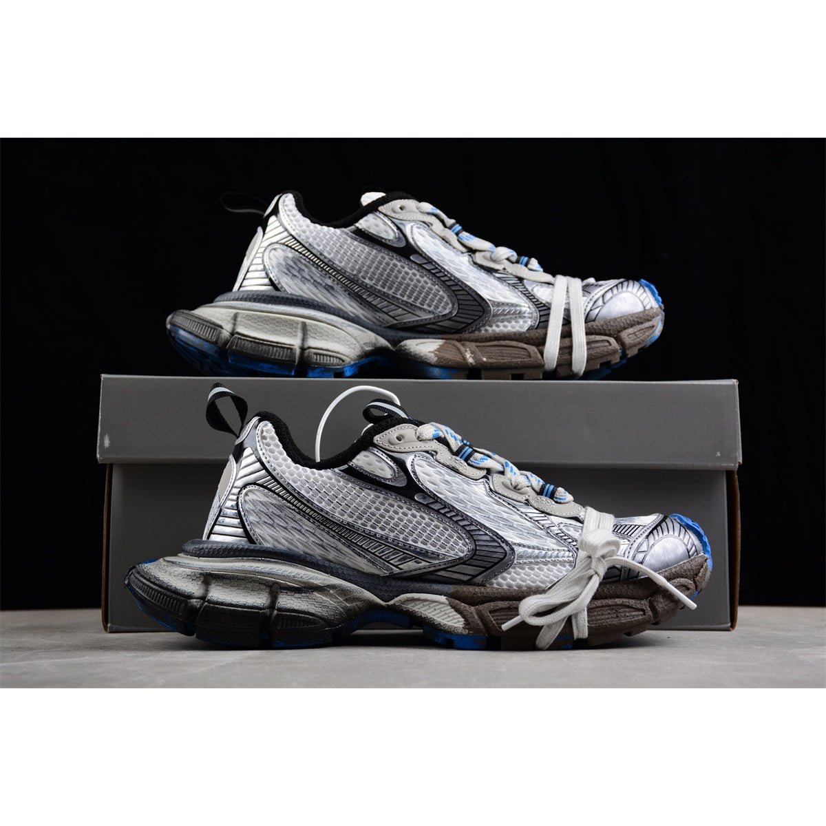 BALENCIAGA 3XL x GRIS BLEU-GRAFFITI