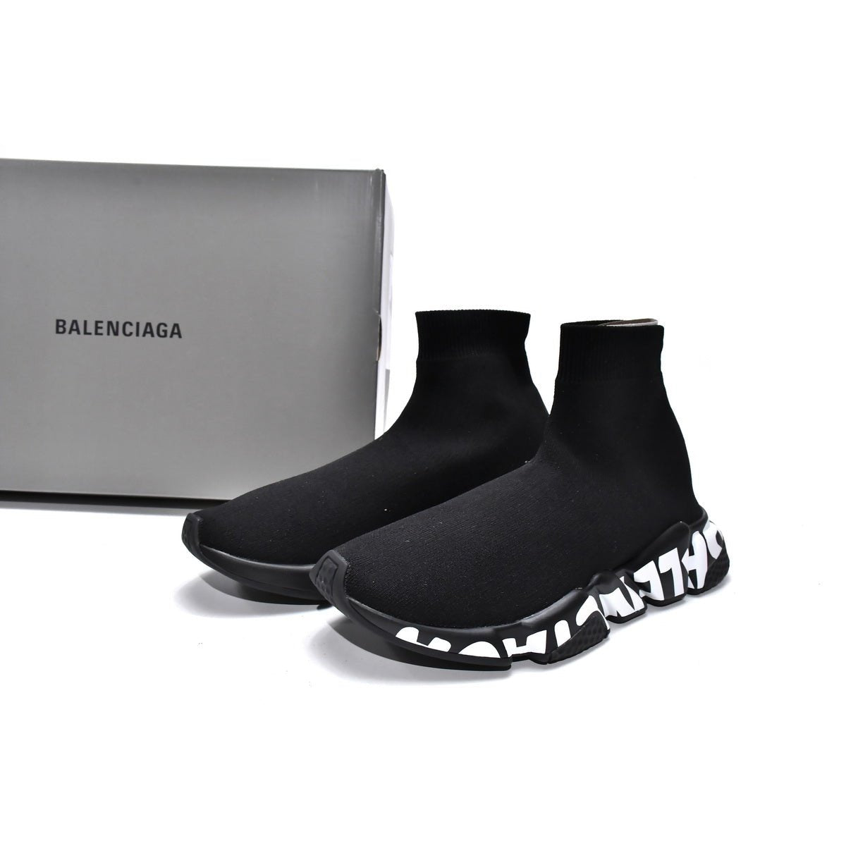 BALENCIAGA SPEED GRAFFITI TRAINERS x NOIR