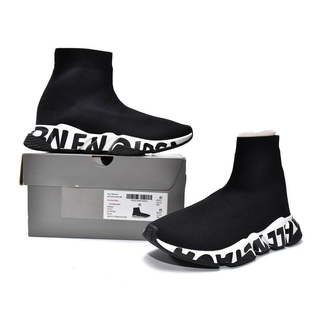 BALENCIAGA SPEED GRAFFITI TRAINERS x NOIR ET BLANC