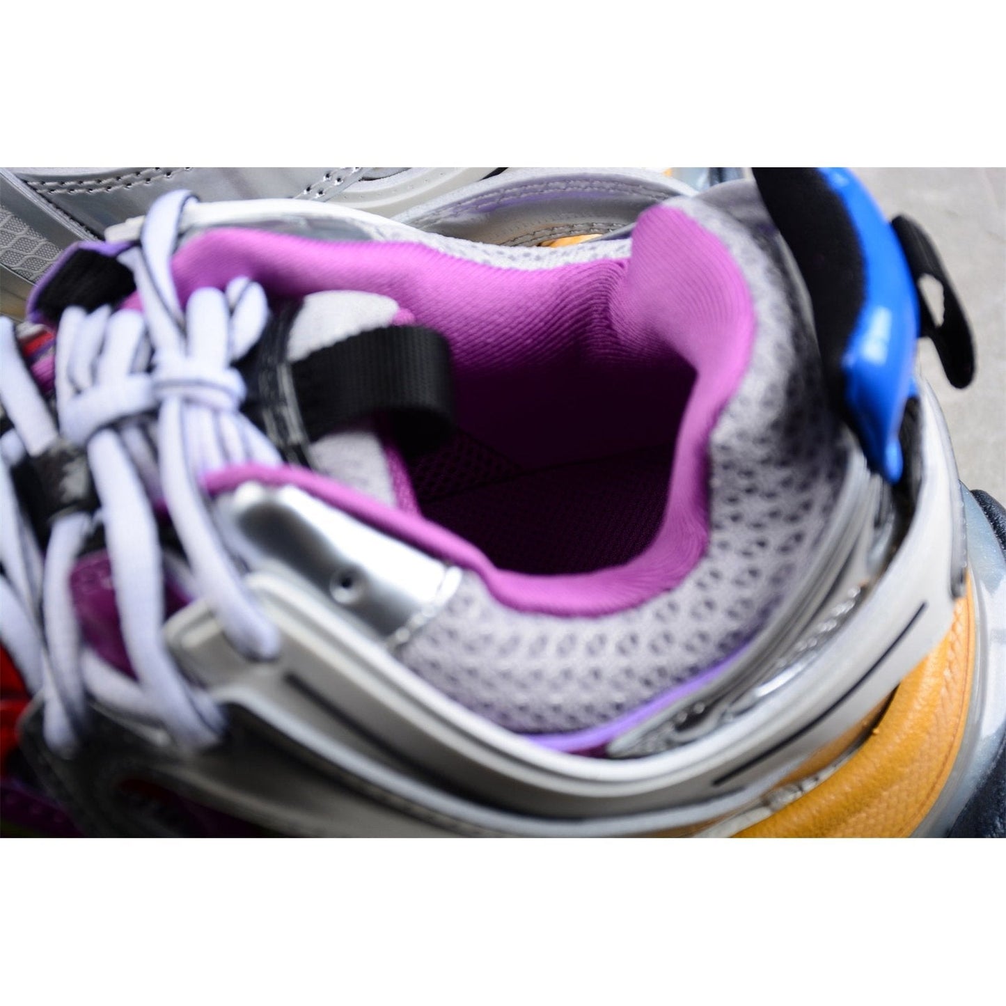 BALENCIAGA TRACK x LEATHER FREE BLANC ARGENT MULTICOLORE