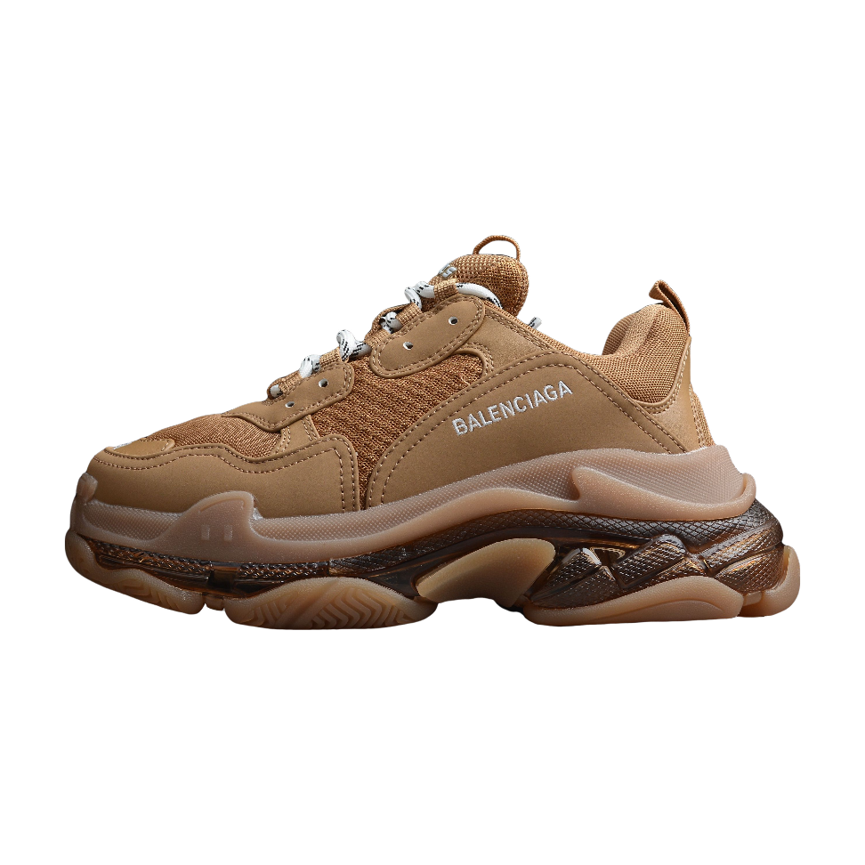 BALENCIAGA TRIPLE S SEMELLE TRANSPARENTE x MARRON