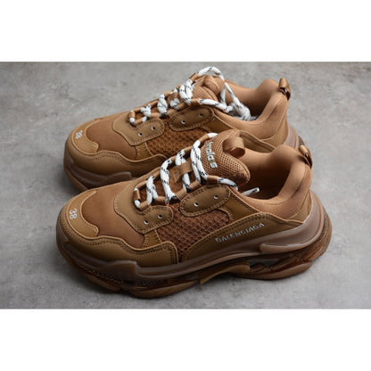 BALENCIAGA TRIPLE S SEMELLE TRANSPARENTE x MARRON