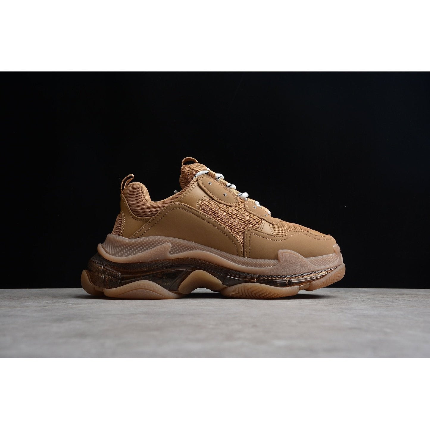 BALENCIAGA TRIPLE S SEMELLE TRANSPARENTE x MARRON