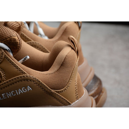 BALENCIAGA TRIPLE S SEMELLE TRANSPARENTE x MARRON