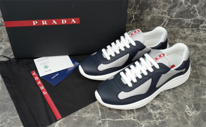 PRADA AMERICA'S CUP CUIR MARINE ARGENT