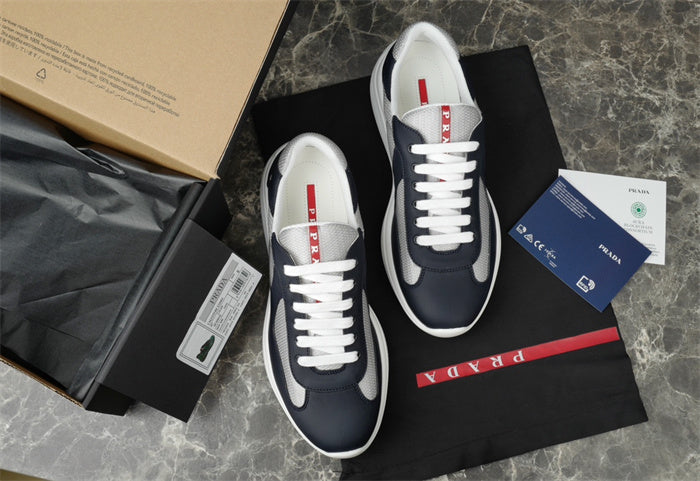 PRADA AMERICA'S CUP CUIR MARINE ARGENT