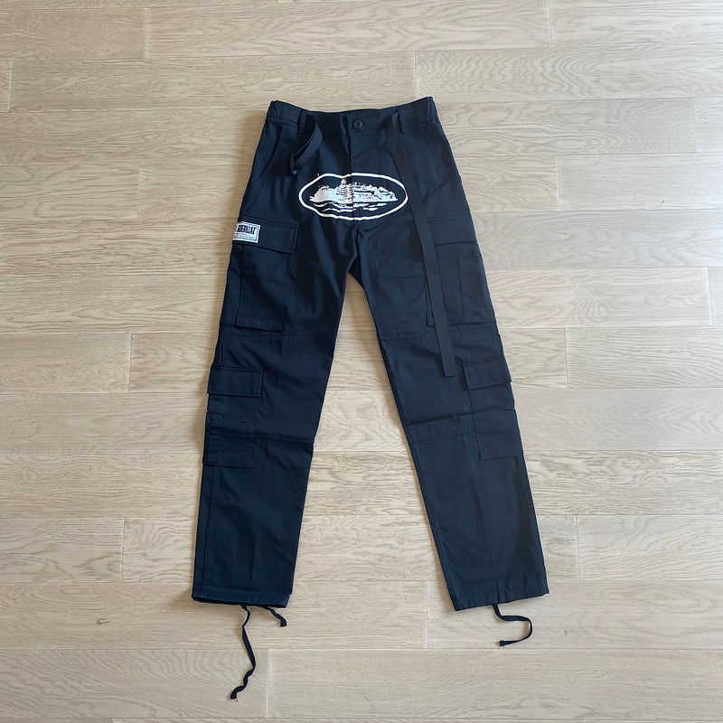 Pantalon cargo CORTEIZ ALCATRAZ noir/blanc