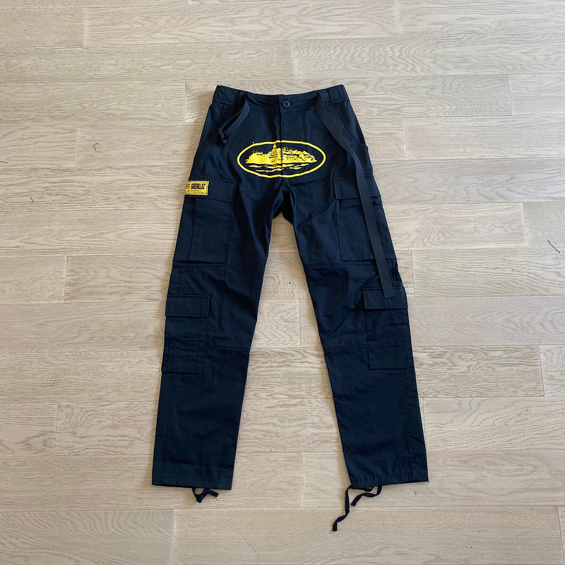 Pantalon cargo CORTEIZ ALCATRAZ GUERRILAZ noir/jaune 