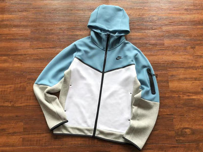Sweat à capuche Nike Tech Fleece x Bleu clair/Gris/Blanc