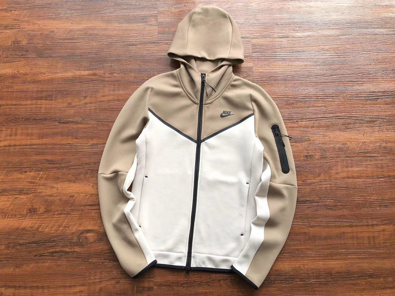 Sweat à capuche Nike Tech Fleece x Bois de santal/Blanc os clair