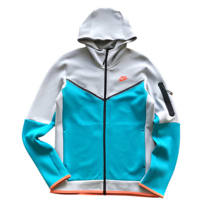 Sweat à capuche Nike Tech Fleece x Gris loup/Aigue-marine/Orange