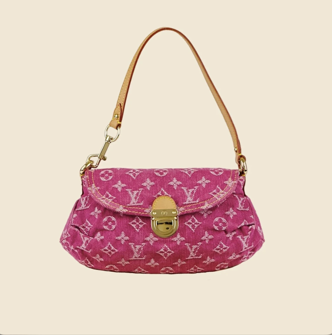 SAC EN JEAN ROSE FONCÉ LV