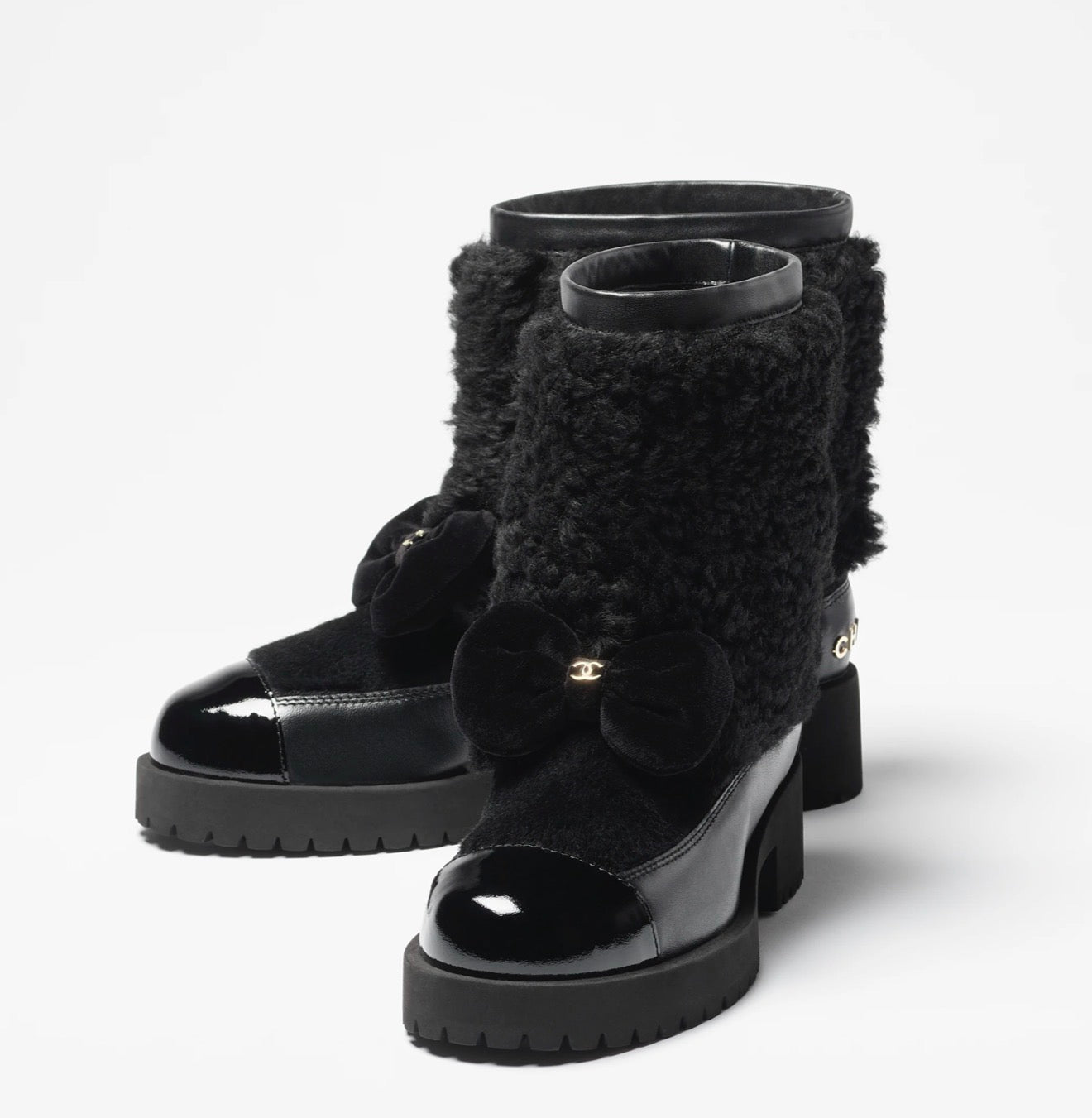 Bottes CC à nœud papillon duveteux