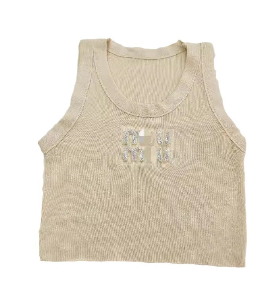 Haut court MIU MIU à lettres argentées