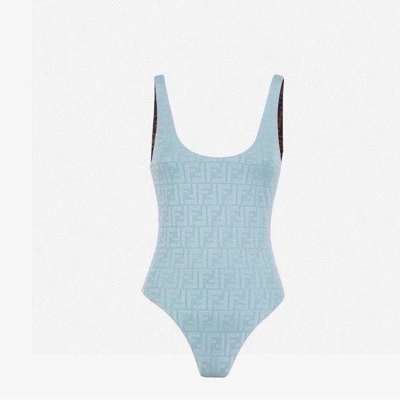 MAILLOT DE BAIN FENDI BLEU PASTEL/ROSE/BLANC