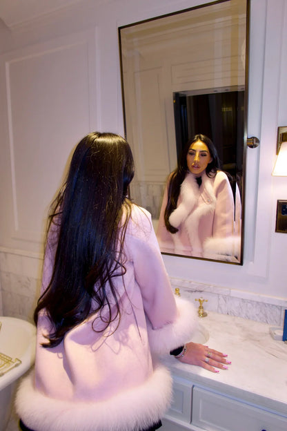 GARNITURE EN FOURRURE AURELIA BLANC