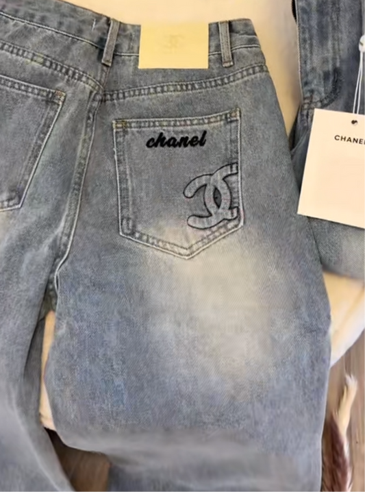 jeans à logo CC