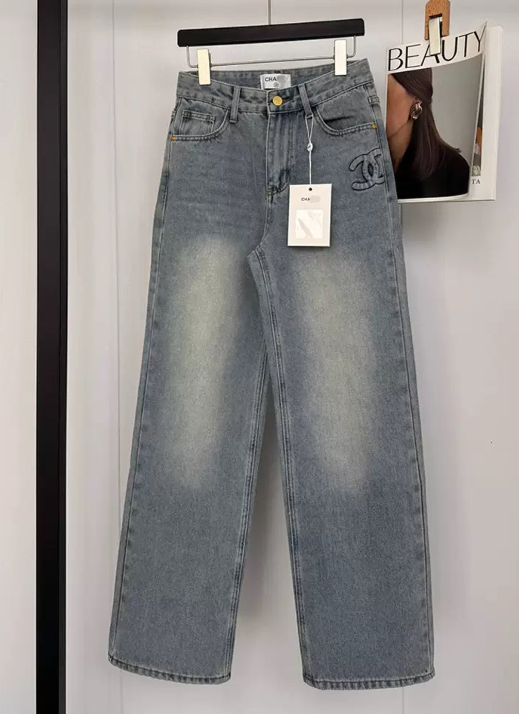 jeans à logo CC
