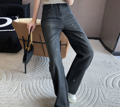 Jean noir à diamants LV