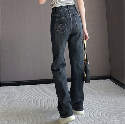 Jean noir à diamants LV