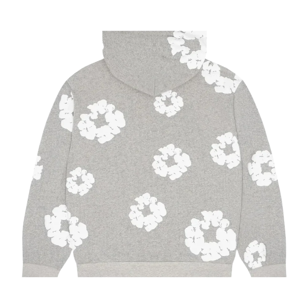 SWEAT À CAPUCHE GRIS À COURONNE DE COTON EN DENIM TEARS