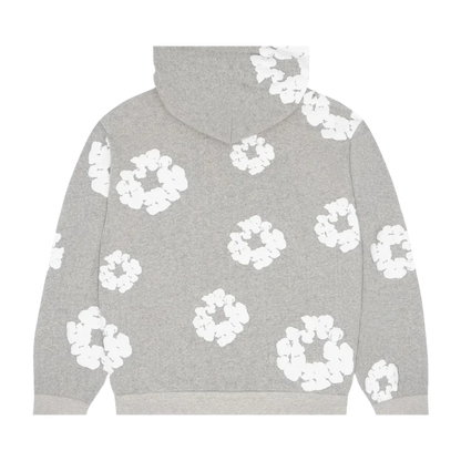 SWEAT À CAPUCHE GRIS À COURONNE DE COTON EN DENIM TEARS