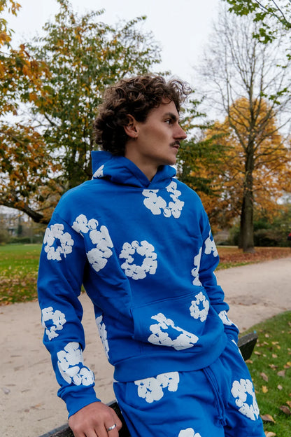 Sweat à capuche Denim Tears The Cotton Wreath bleu royal