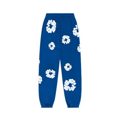 Pantalon de survêtement bleu royal déchiré à la couronne de coton