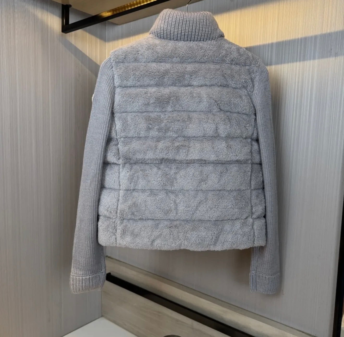 VESTE FERMETURE ÉCLAIR MONCLER EN LAINE ET TEDDY
