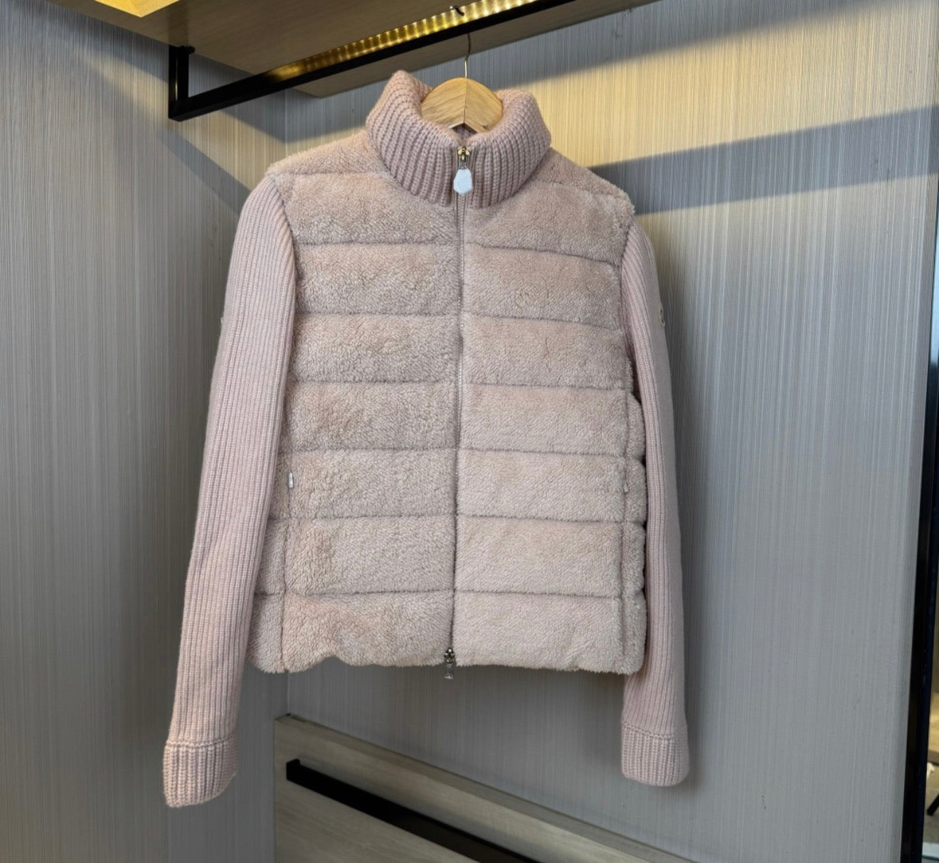 VESTE FERMETURE ÉCLAIR MONCLER EN LAINE ET TEDDY