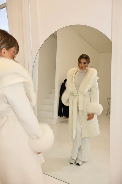 LUNEA LUXE MANTEAU LONG BLANC