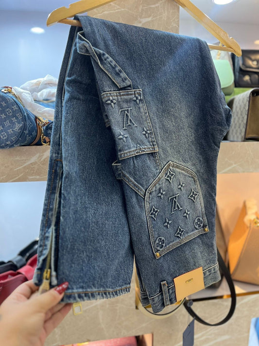 Jean en denim LV Carpenter, délavage foncé