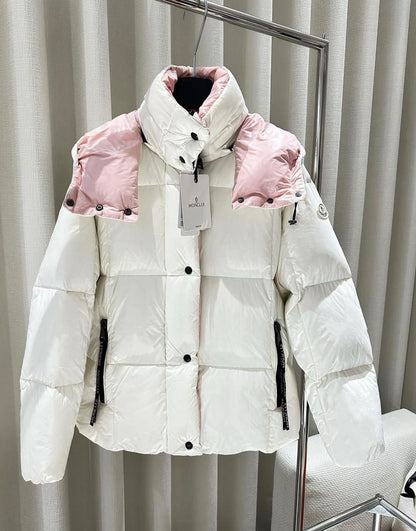 Manteau Moncler blanc et rose