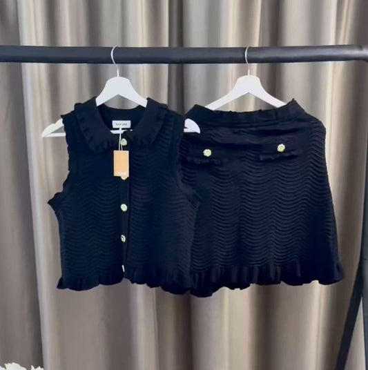 JUPE SANDRO NOIRE DEUX PIÈCES