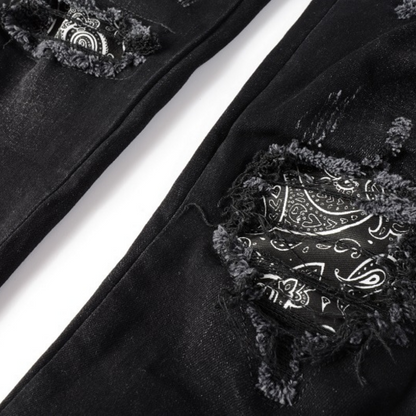 Jean camouflage à bandana noir Amr