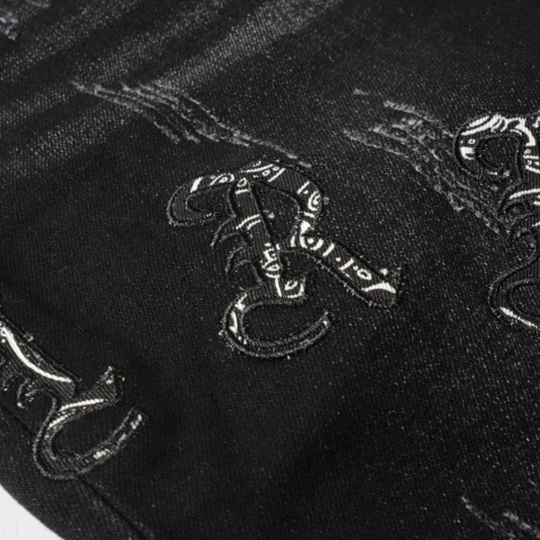 Jean camouflage à bandana noir Amr