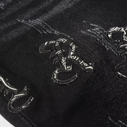 Jean camouflage à bandana noir Amr