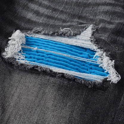 Jean à patchs bleus Amr