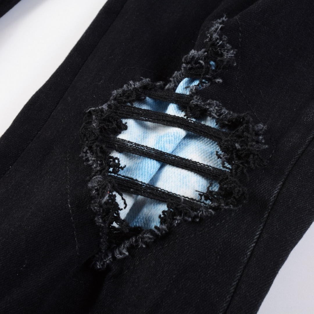 Jean à patchs bleus Amr