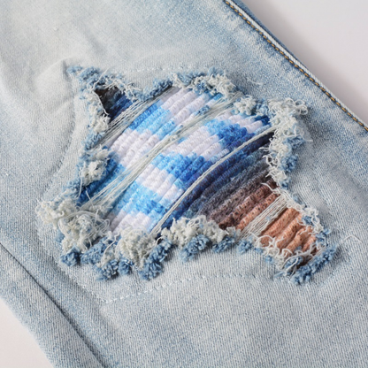 Jean à logo bleu Amr