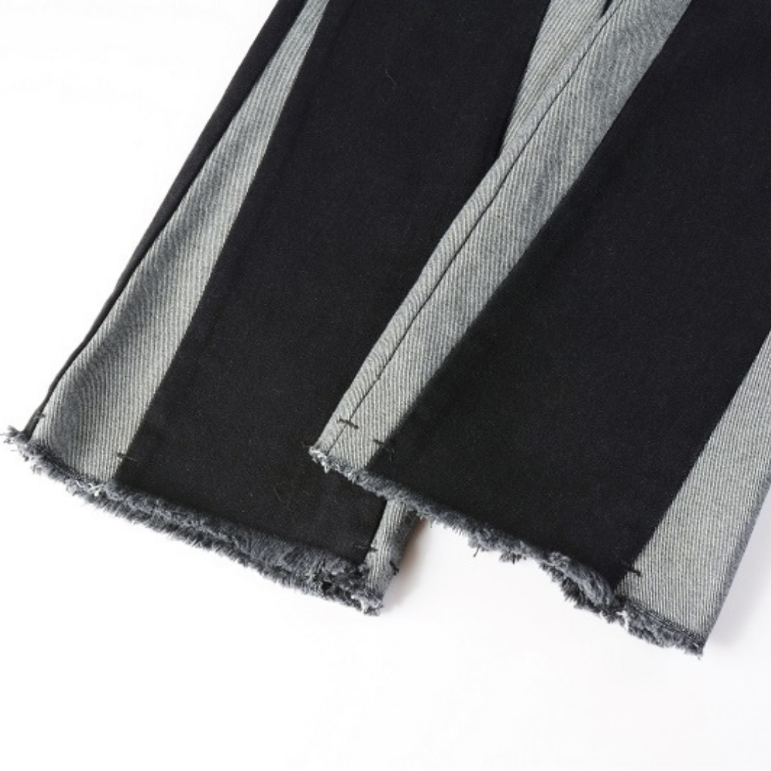 Jean évasé noir et gris Amr